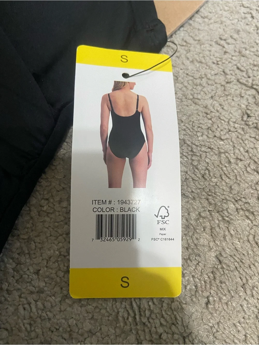 DKNY Women's NWT Black One Piece Bathing Suit Size Small - Picture 3 of 8